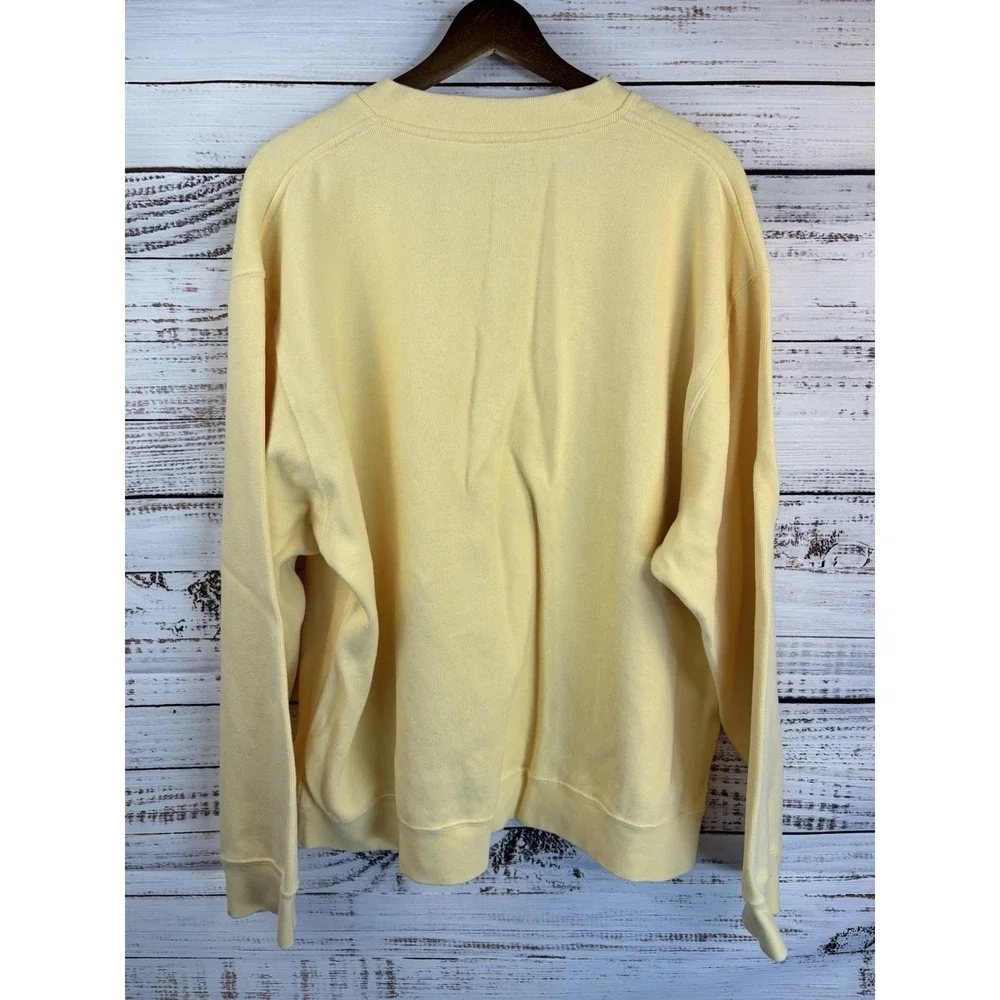 Orvis Sweatshirt Butter Yellow‎ Softest Quarter Zip Pullover Sweater XXL Cotton